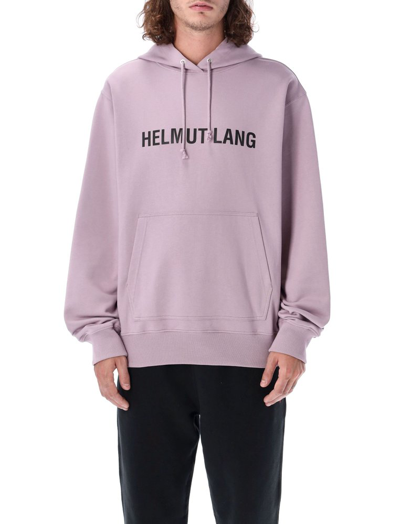 Shop Helmut Lang Logo Printed Drawstring Hoodie In Purple