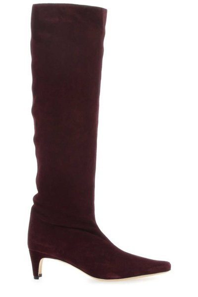 Shop Staud Wally Pointed Toe Boots In Purple