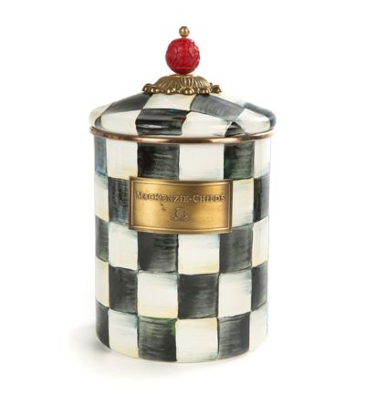 Shop Mackenzie-childs Medium Courtly Check Canister In Black