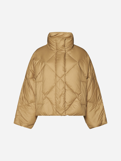 Shop Stand Studio Aina Quilted Nylon Down Jacket In Sand