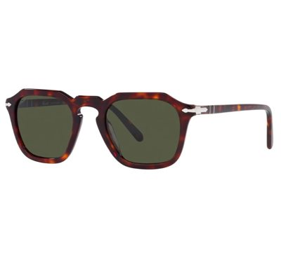 Shop Persol Green Square Unisex Sunglasses Po3292s 24/31 50