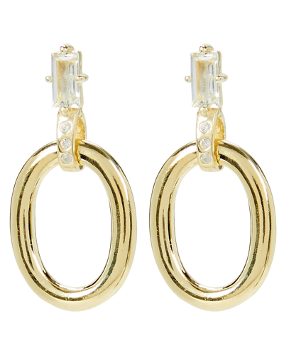 Shop Ela Rae Oval Baguette Drop Earrings In Gold