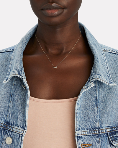 Shop Adina Reyter Tiny Baguette Bar Necklace In Gold