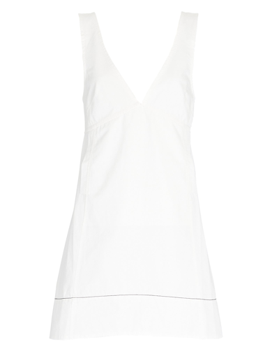 Shop Proenza Schouler White Label V-neck Cotton-linen Mini Dress