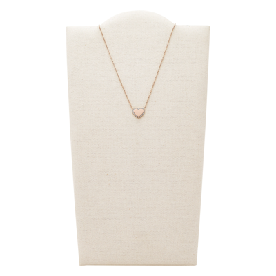 Shop Fossil Women's Rose Gold-tone Pendant Necklace In Pink