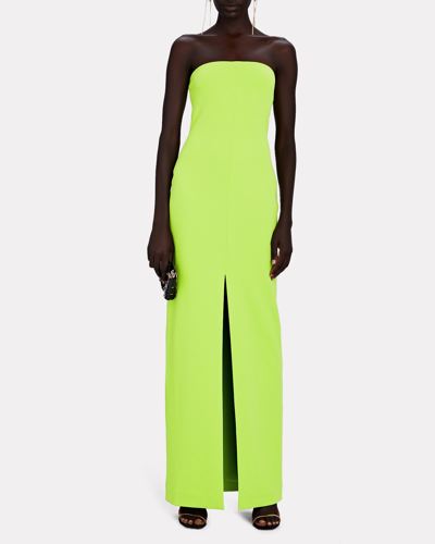 Shop Solace London Bysha Strapless Crepe Gown In Green