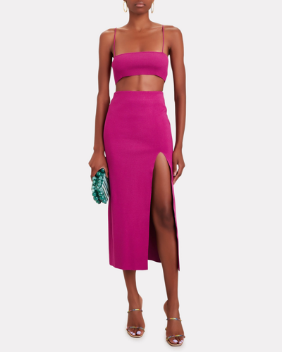 Shop Zeynep Arcay Knit Midi Skirt In Pink