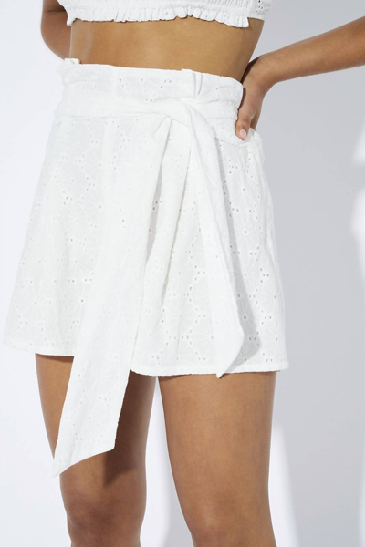 Shop Minkpink Luna Pleated Shorts In White