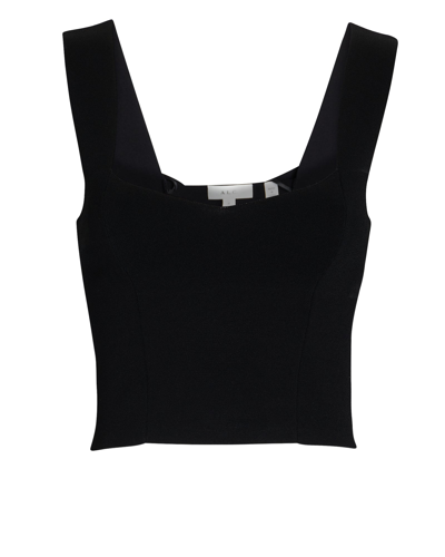 Shop A.l.c . Jordana Sweetheart Knit Crop Top In Black