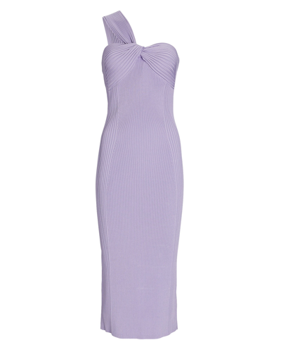 Shop Jonathan Simkhai Laurena One-shoulder Rib Knit Midi Dress In Multi