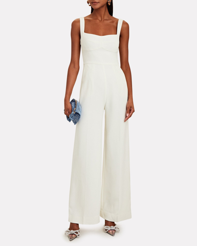 Shop Saloni Rachel Cady Jumpsuit In White