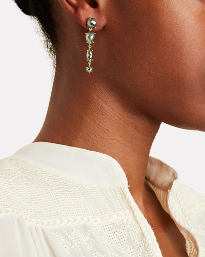 Shop Ela Rae Mismatched Gem Drop Earrings In Grey