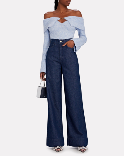 Shop Triarchy Ms. Onassis Wide-leg Organic Jeans In Purple