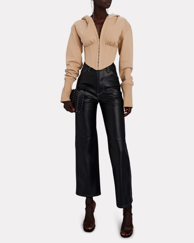 Dion Lee French Terry Corset Hoodie In Beige | ModeSens