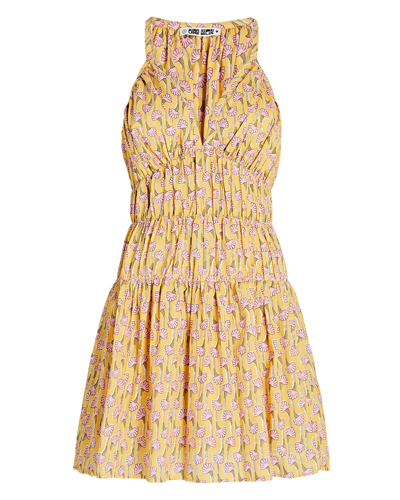Shop Ciao Lucia Zeta Floral Mini Dress In Yellow
