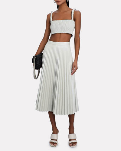 Shop Proenza Schouler White Label Pleated Faux Leather Midi Skirt