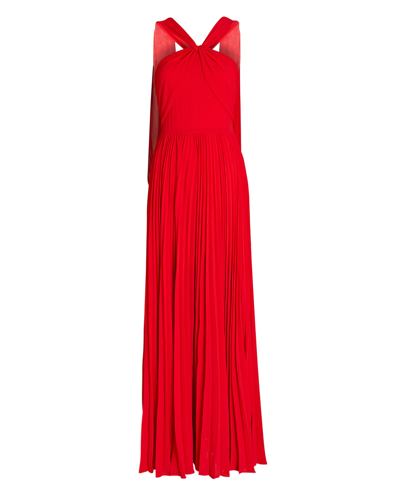 Shop Amur Peri Twisted Pleated Gown In Pink