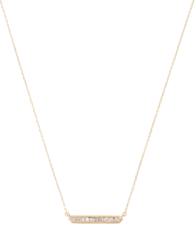 Shop Adina Reyter Diamond Baguette Bar Necklace In Gold
