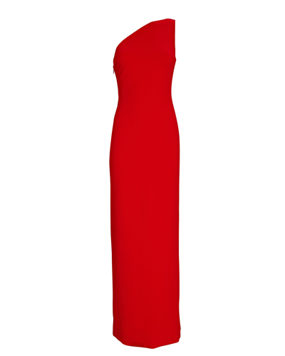 Shop Solace London Nadina One-shoulder Crepe Maxi Dress In Red