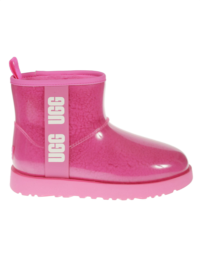 Ugg Classic Clear Mini Pvc And Faux-shearling Boots In Fucsia | ModeSens