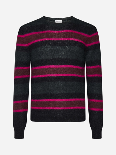 Shop Saint Laurent Mohair Sweater In Nero