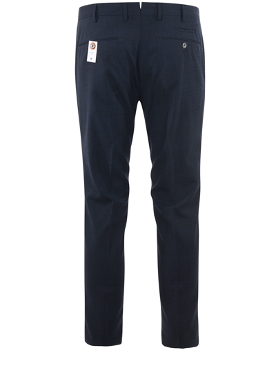 Shop Pt01 Trousers In Stretch Wool Blend In Blu Scuro