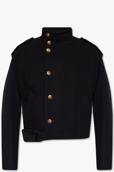 Shop Saint Laurent Military Jacket In Noir