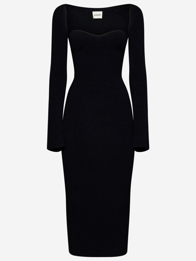 Shop Khaite Beth Midi Dress In Black