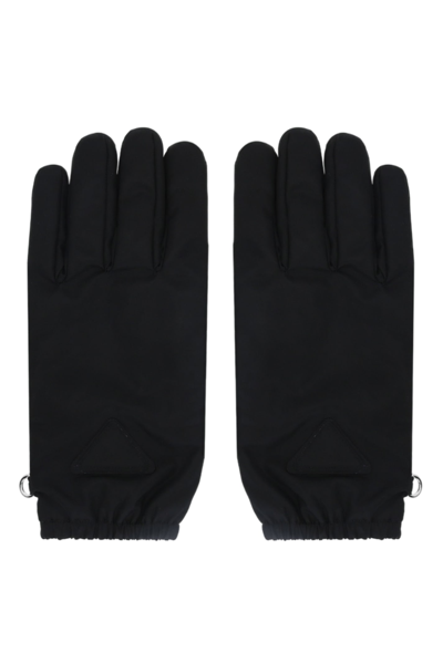 Shop Prada Re-nylon Gloves In Nero