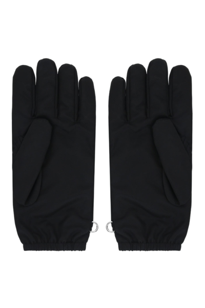 Prada Triangle-patch Re-nylon Gloves In Nero