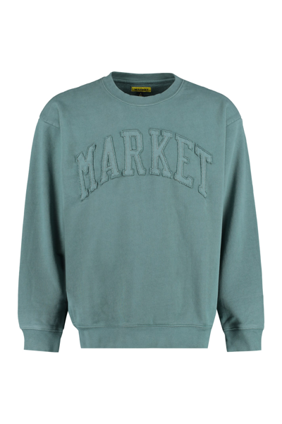 Shop Market Cotton Crew-neck Sweatshirt In Green