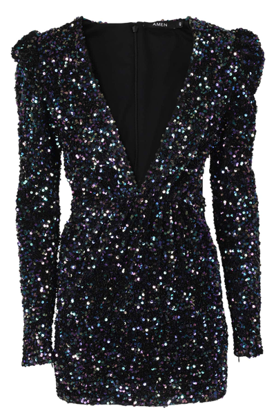 Amen Velvet Sequins In Purple+black
