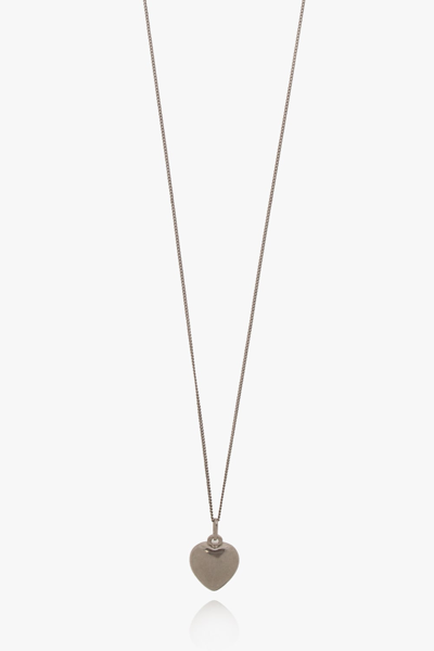 Shop Saint Laurent Long Heart Charm Necklace