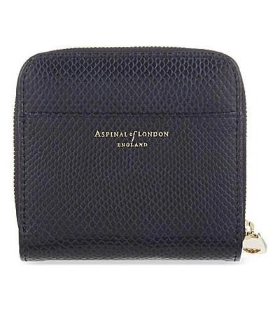 Shop Aspinal Of London Mini Continental Coin Purse In Navy