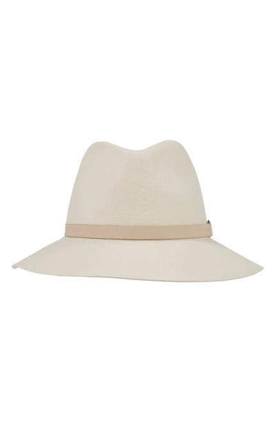 Bruno Magli Wool Felt Fedora Hat In White