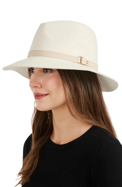 Bruno Magli Wool Felt Fedora Hat In White