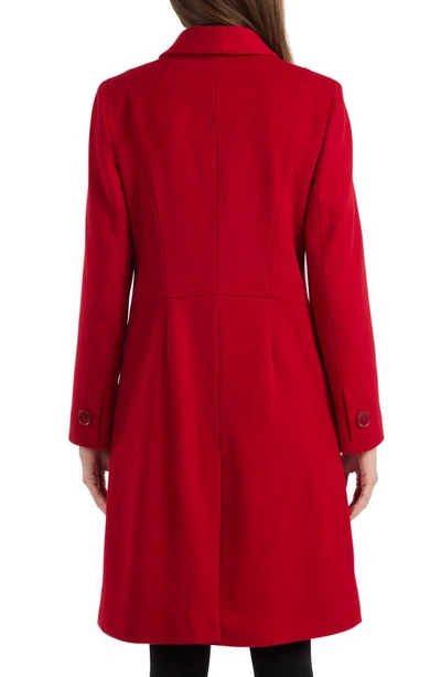 Sofia Cashmere Shawl Collar Wool Blend Coat In Red