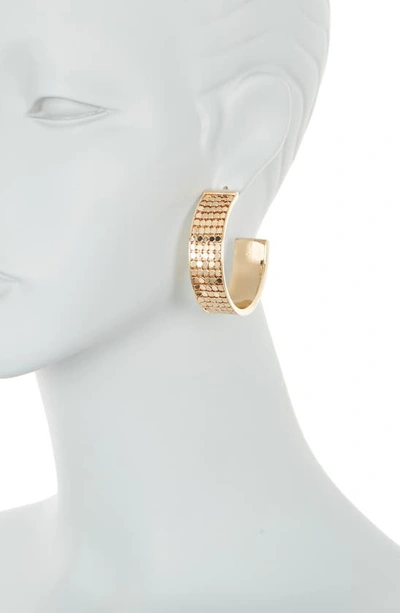 Shop Melrose And Market 50mm Chainmail Wide Hoop Earrings In Gold