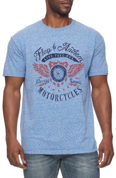 Shop Flag And Anthem Live Free Motorcycle Graphic T-shirt In Light Blue Heather