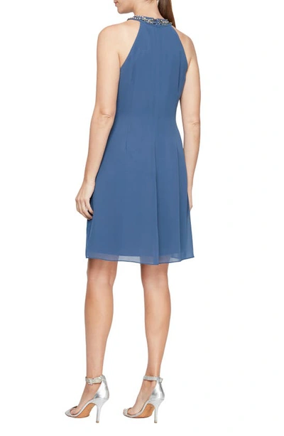 Slny Petites Womens Mini Embellished Two Piece Dress In Wed