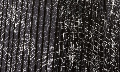 Shop Vince Camuto Elegant Croc Print Pleated Midi Skirt In Rich Black