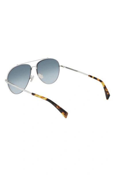 Shop Lanvin 61mm Gradient Aviator Sunglasses In Silver/ Gradient Blue