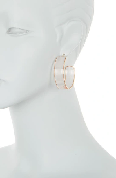 Shop Melrose And Market 50mm Wide Plastic Hoop Earrings In Blush- Gold