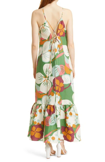 Shop Ted Baker London Dulina Strappy Linen Blend Maxi Dress In Green