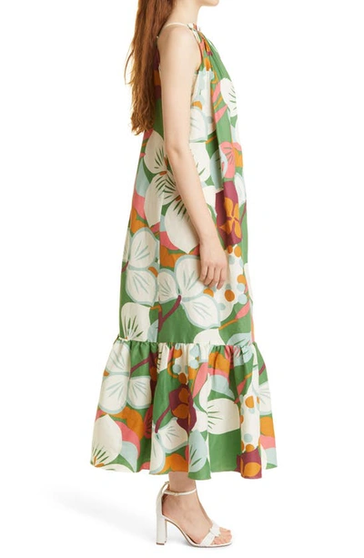 Shop Ted Baker London Dulina Strappy Linen Blend Maxi Dress In Green