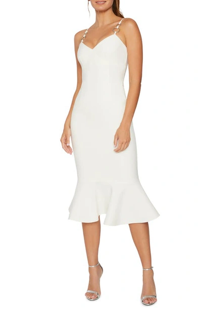 Shop Likely Hirsch Chain Link Strap Mermaid Dress In White