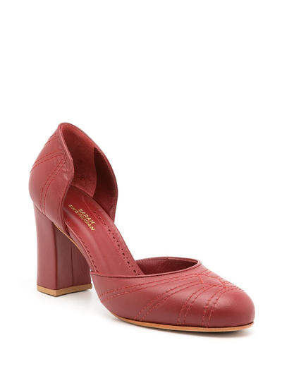 Sarah Chofakian D'orsay Henry Pumps In Red