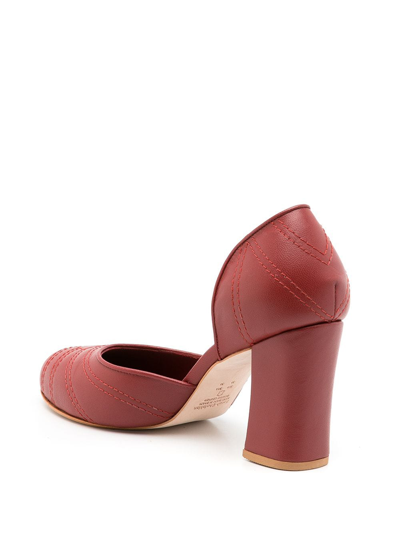 Sarah Chofakian D'orsay Henry Pumps In Red