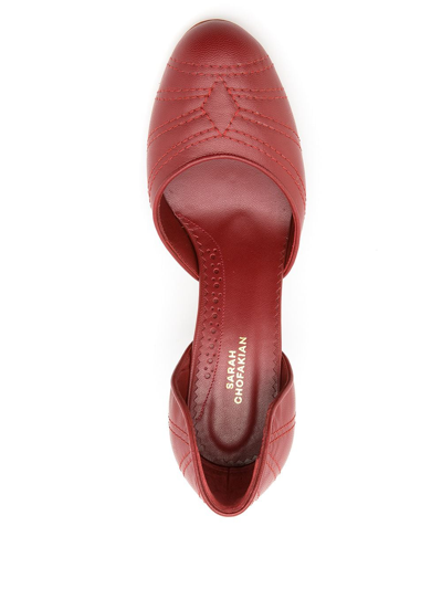 Sarah Chofakian D'orsay Henry Pumps In Red
