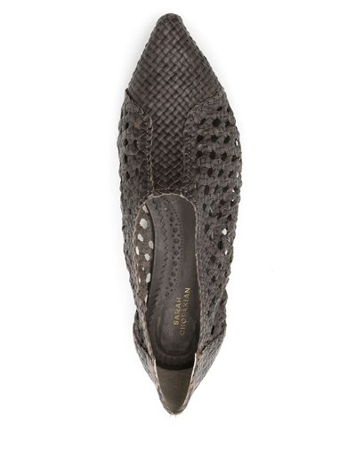 Sarah Chofakian Sapatilha Mykonos Woven Ballerina Shoes In Grey